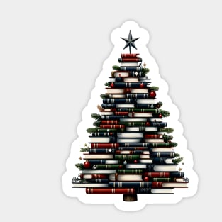 Book Christmas Tree Sticker